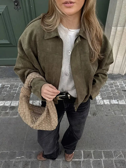 Boho - Oversized Suède Leather Jacket