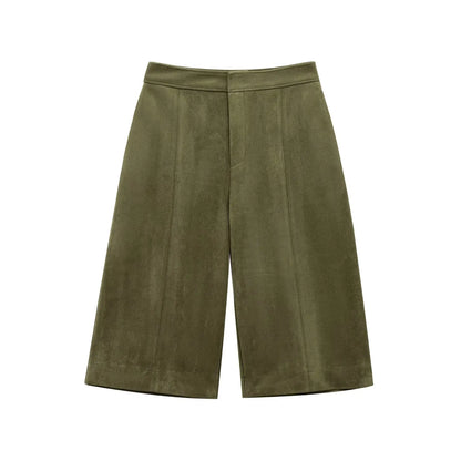 Boho- Suède Green Shorts