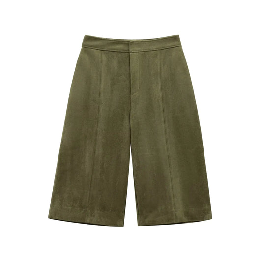 Boho- Suède Green Shorts